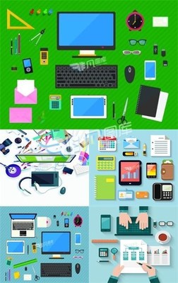 卡通辦公設備矢量素材合集 輕松提升創意效率，盡在非凡圖庫